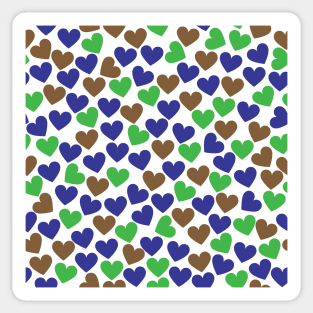 Brown, Blue, Green Heart Sticker